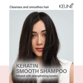 Keune Keratin Smoothing Shampoo foam closeup highlights lather
