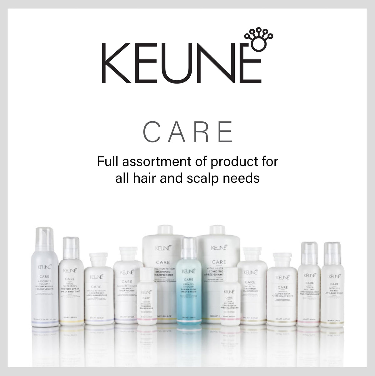 Keune Keratin Smoothing Shampoo on a salon shelf suggesting professional routine