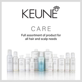 Keune Keratin Smoothing Shampoo on a salon shelf suggesting professional routine