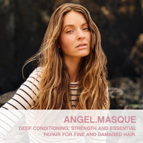 KEVIN.MURPHY Angel.Masque jar closeup highlights rich, moisturizing formula for colour-treated hair.