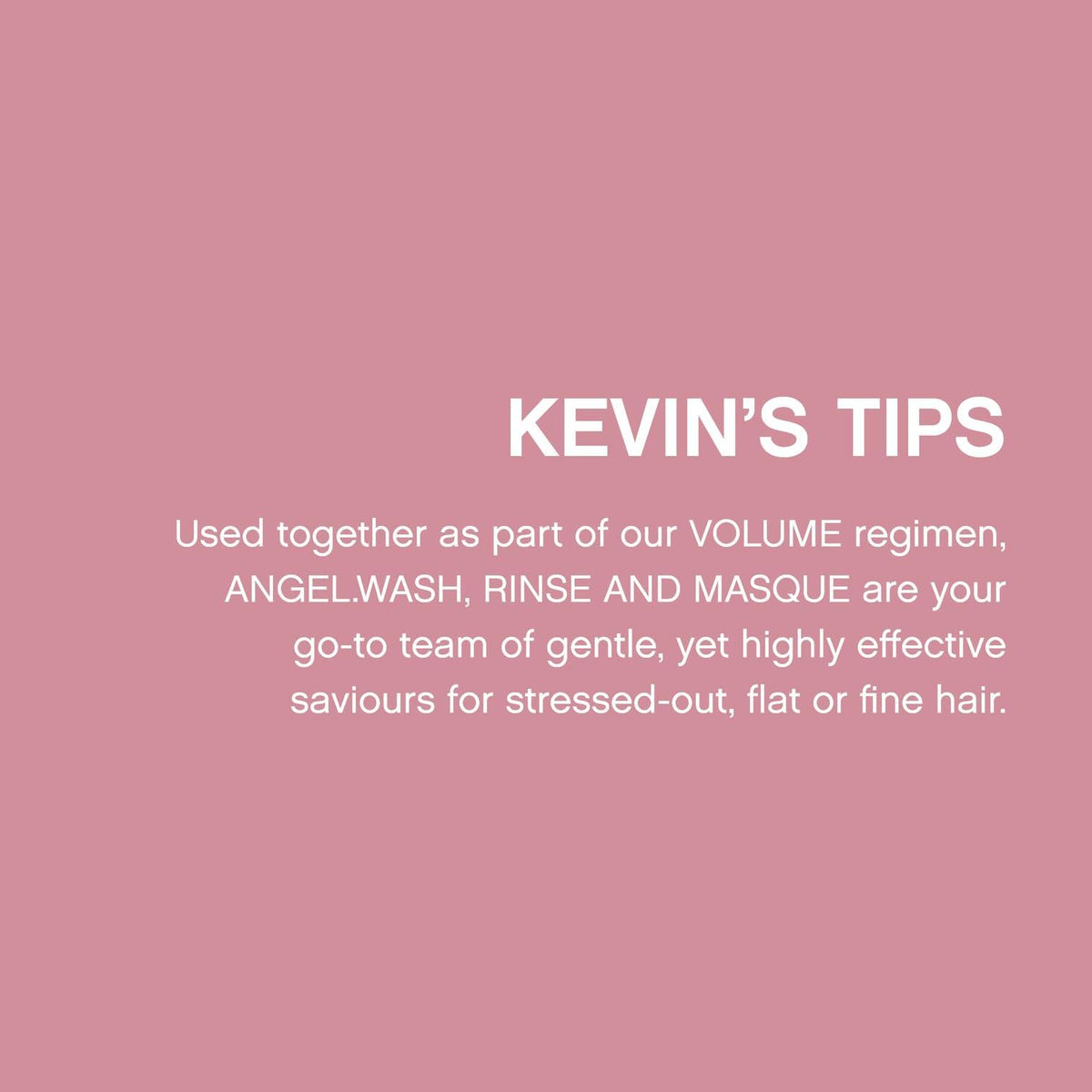 KEVIN.MURPHY Angel.Masque packaging display conveys premium salon-quality care.
