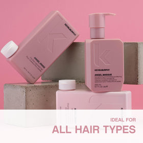 KEVIN.MURPHY Angel.Masque shine-ready hair suggests visible gloss after use.
