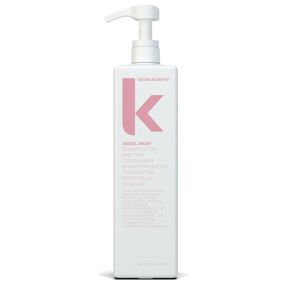 KEVIN.MURPHY Angel.Wash bottle demonstrating color-safe care for fine hair.
