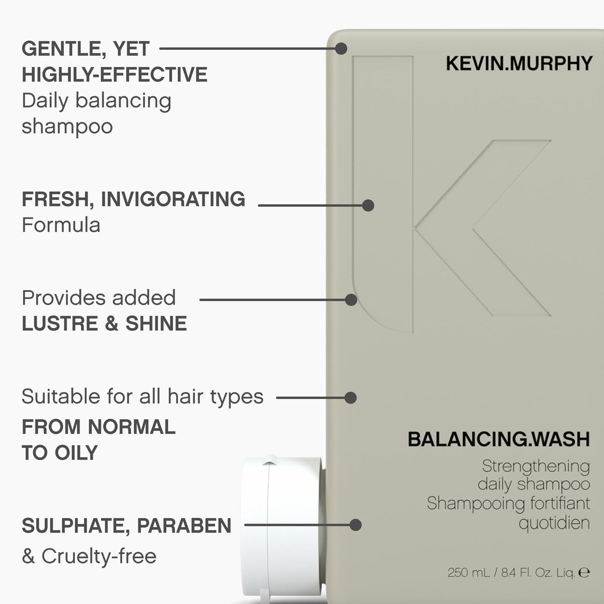 KEVIN.MURPHY Balancing.WASH pour shot shows quick, refreshing wash