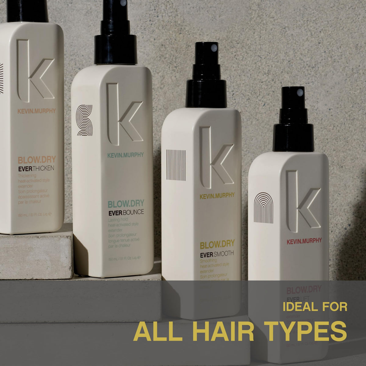 Hair shows humidity resistance after KEVIN.MURPHY BLOW.DRY EVER.SMOOTH use.