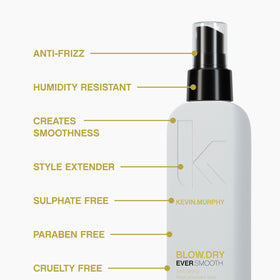 Styled KEVIN.MURPHY BLOW.DRY EVER.SMOOTH hair showing smooth volume and bounce.