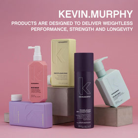 KEVIN.MURPHY BLOW.DRY RINSE application shot demonstrating heat-protection step.