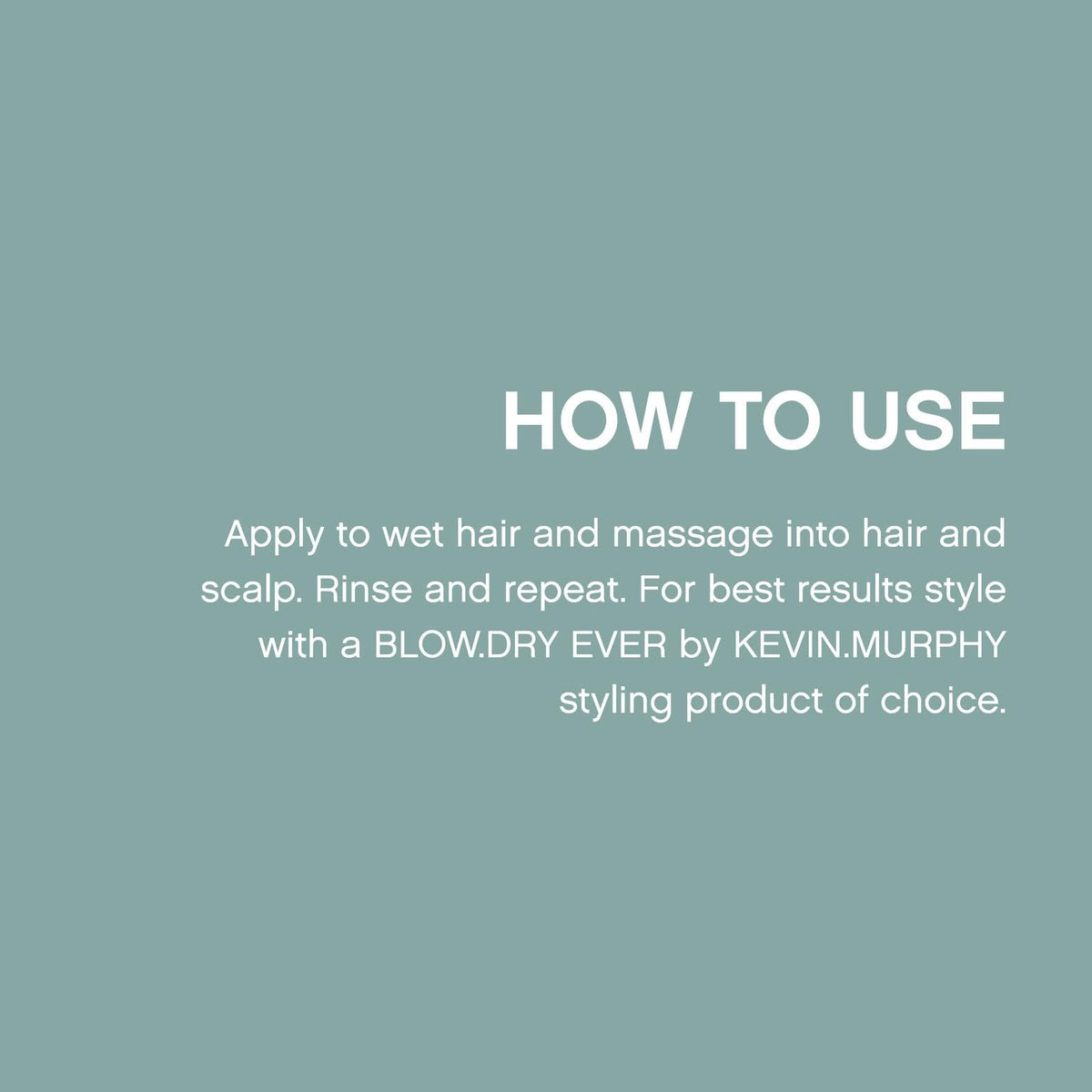 KEVIN.MURPHY BLOW.DRY WASH bathroom sink setup for daily use
