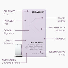 Crystal.Angel spray application illustrating quick, even gloss on hair.