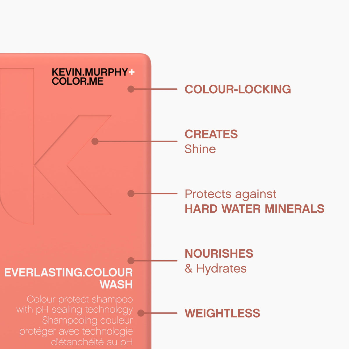 KEVIN.MURPHY EVERLASTING.COLOUR WASH on hair shows enhanced shine after use