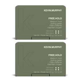KEVIN.MURPHY FREE.HOLD paste application showing flexible hold for all hair types.