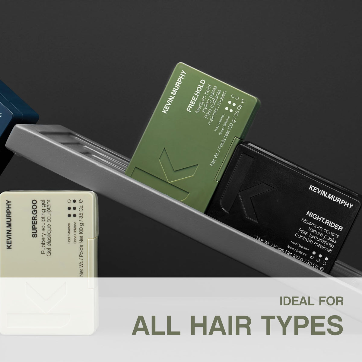 KEVIN.MURPHY FREE.HOLD uses carnauba wax for thickness and body.