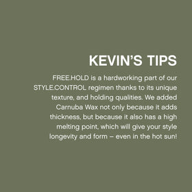 KEVIN.MURPHY FREE.HOLD paraben-free formula supports routine care.
