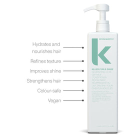 KEVIN.MURPHY Killer.CURLS RINSE ingredients highlight oat milk hydration for curls.