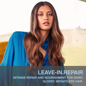 KEVIN.MURPHY LEAVE-IN.REPAIR being applied to hair demonstrates nourishment and manageable shine