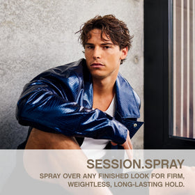 KEVIN.MURPHY SESSION.SPRAY humidity resistance bottle helps styles endure humid conditions.