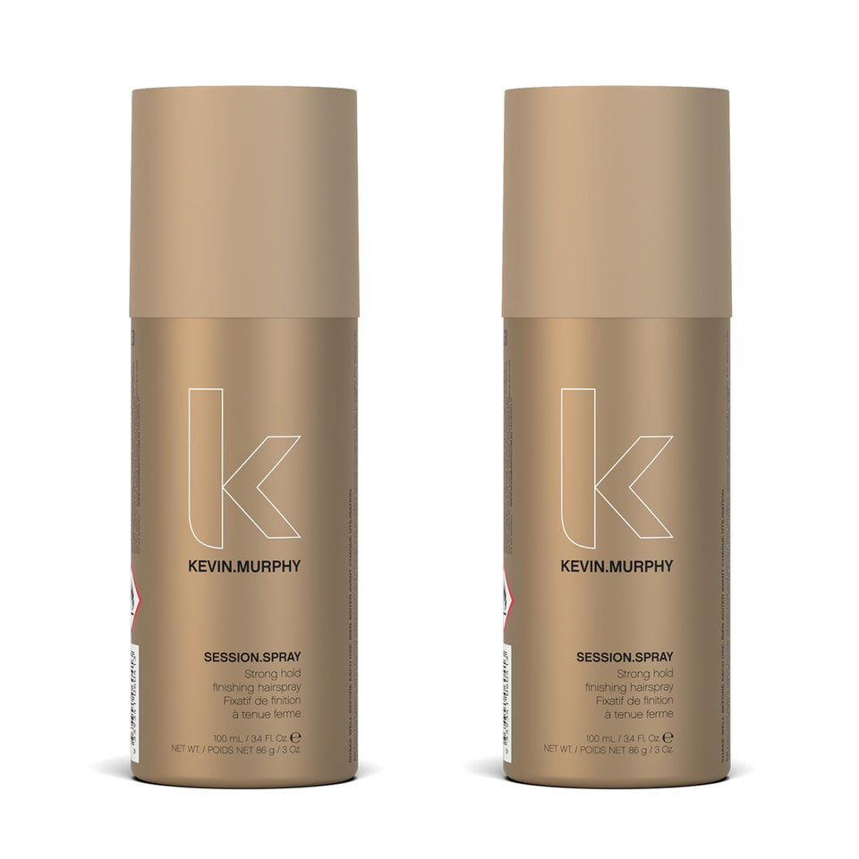 KEVIN.MURPHY SESSION.SPRAY strong hold bottle delivering weightless, long-lasting control for all hair types.