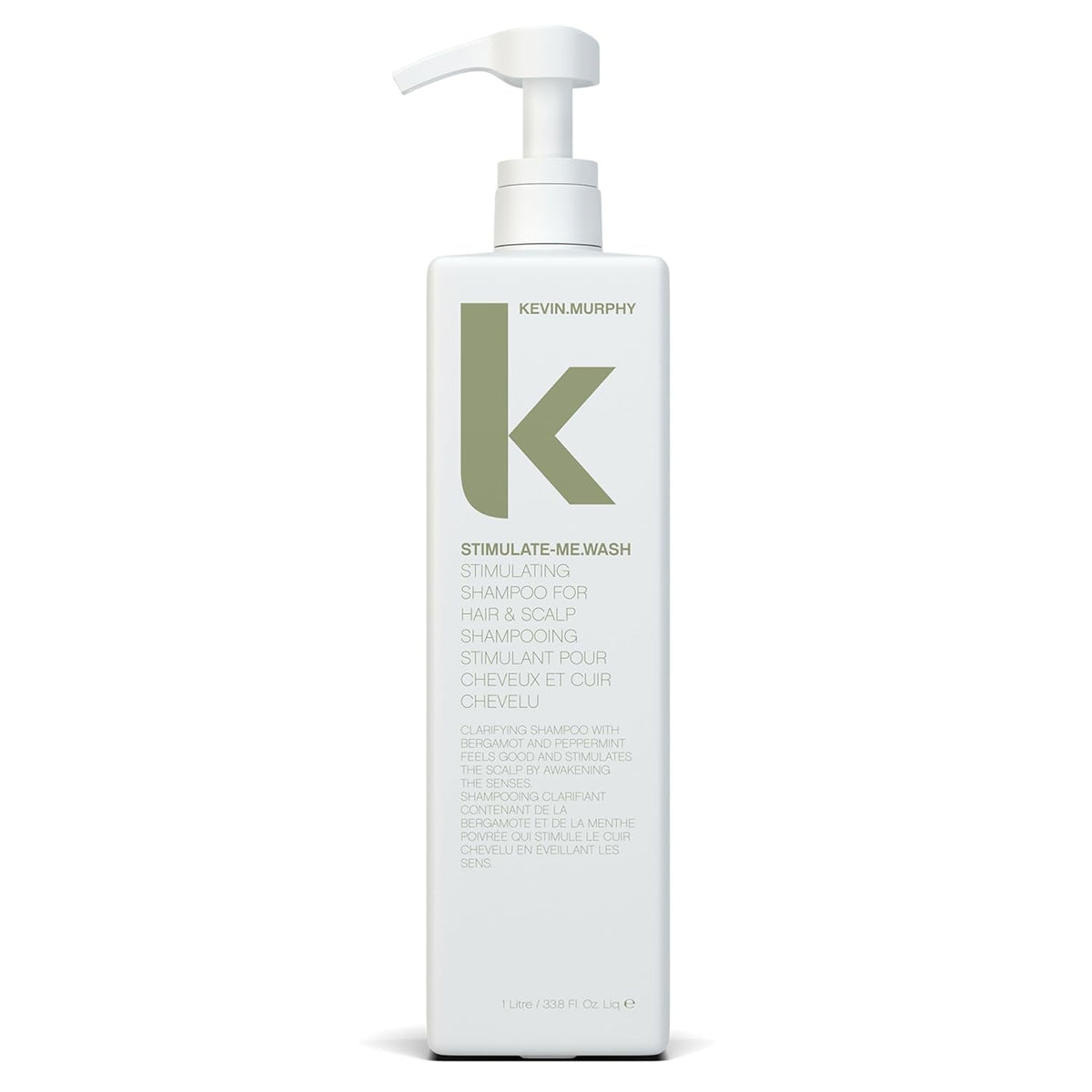 KEVIN.MURPHY Stimulate-Me.Wash bottle on display, clarifying cleanse for all hair types.