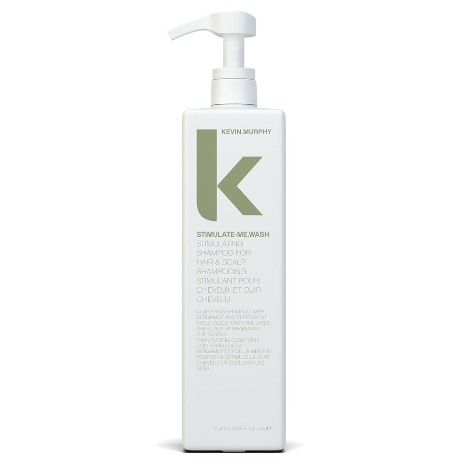 KEVIN.MURPHY Stimulate-Me.Wash bottle on display, clarifying cleanse for all hair types.