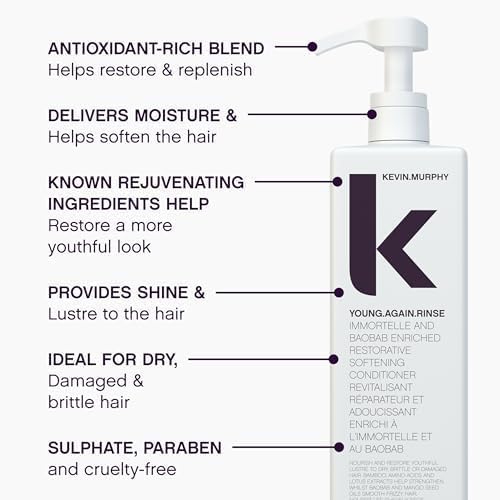 Creamy KEVIN.MURPHY Young.Again.Rinse texture signals rich conditioning for dry hair
