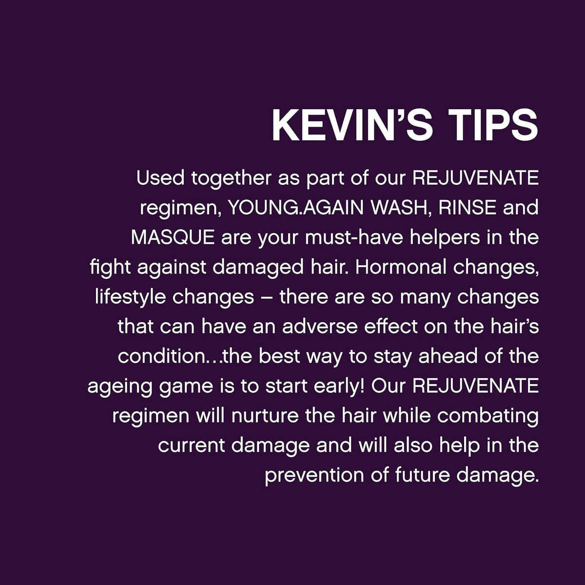 Ingredient closeup of KEVIN.MURPHY Young.Again.Rinse showcases amino acids and baobab oil