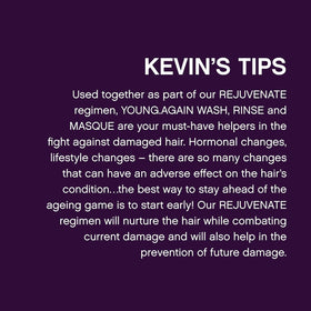 Ingredient closeup of KEVIN.MURPHY Young.Again.Rinse showcases amino acids and baobab oil
