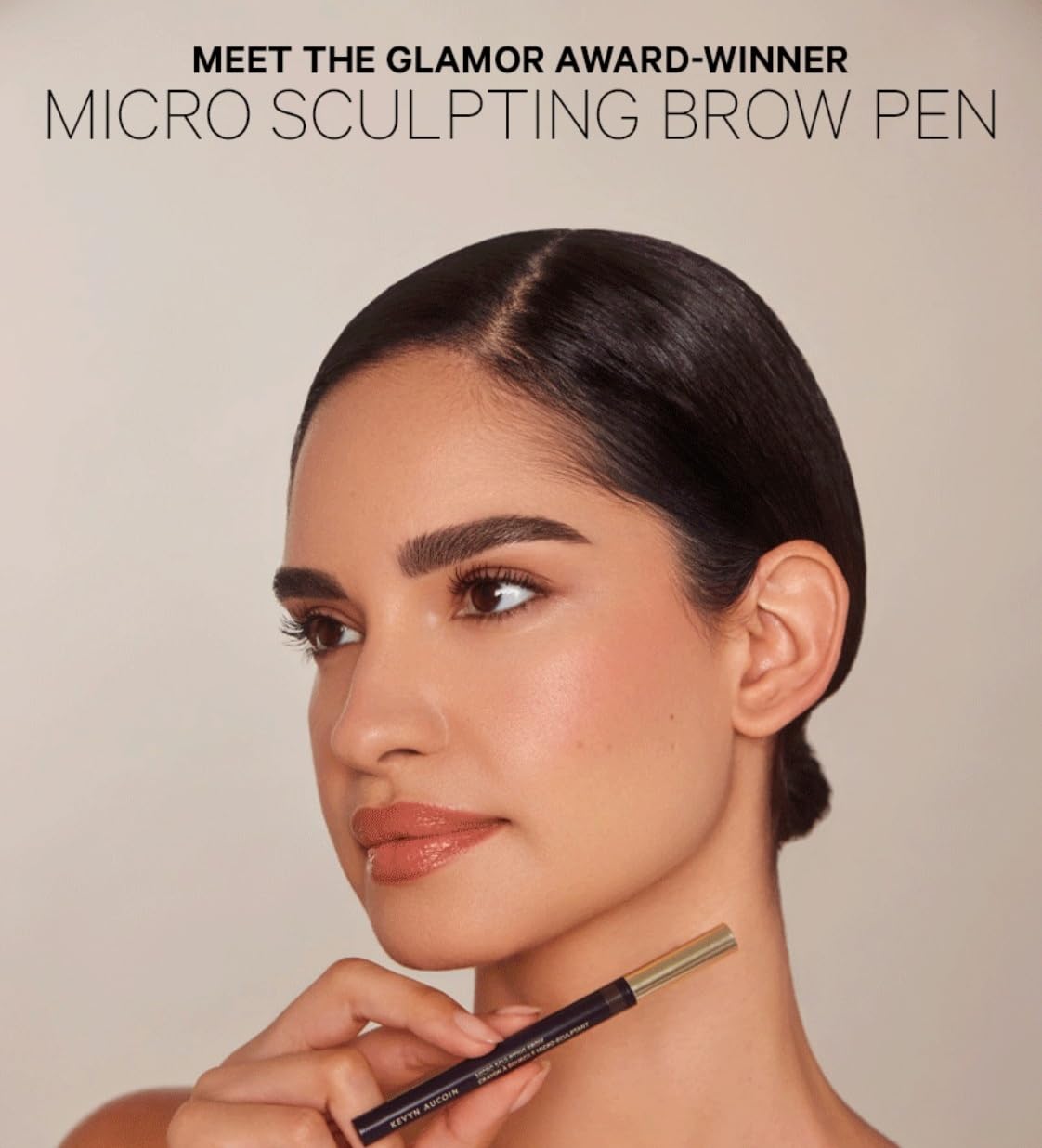 Kevyn Aucoin Micro-Sculpting Brow Brunette brow-stroke demo for natural definition.