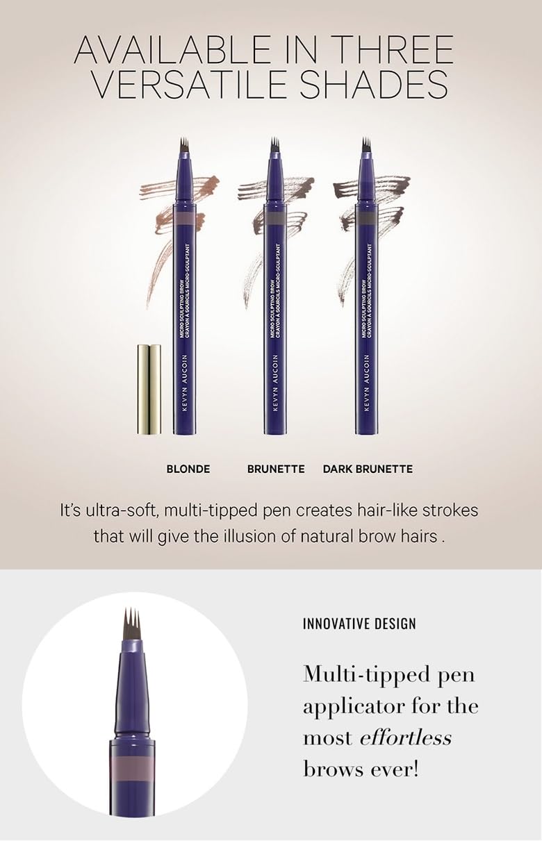 Application stroke using Kevyn Aucoin Micro-Sculpting Brow dark brunette
