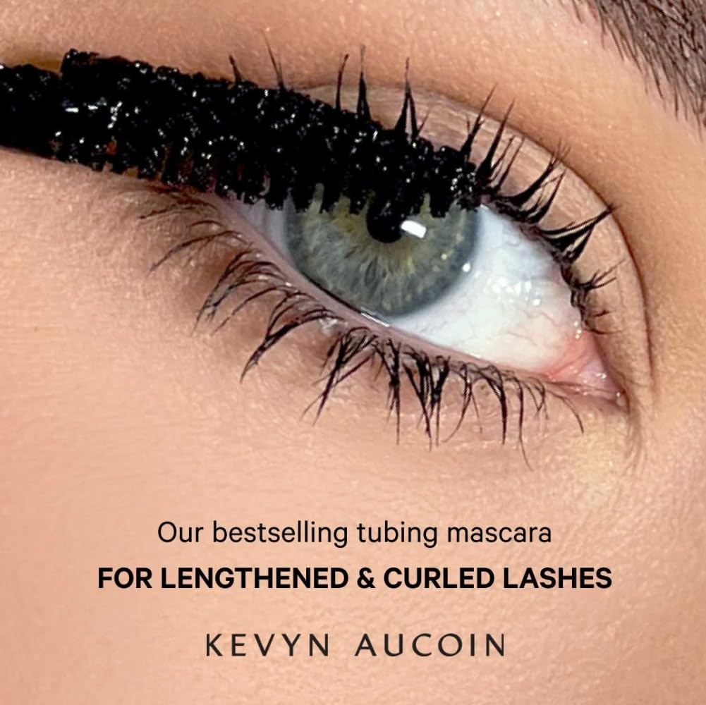 Applied lashes demonstrate separated, lifted, and lengthened effect with tubing formula