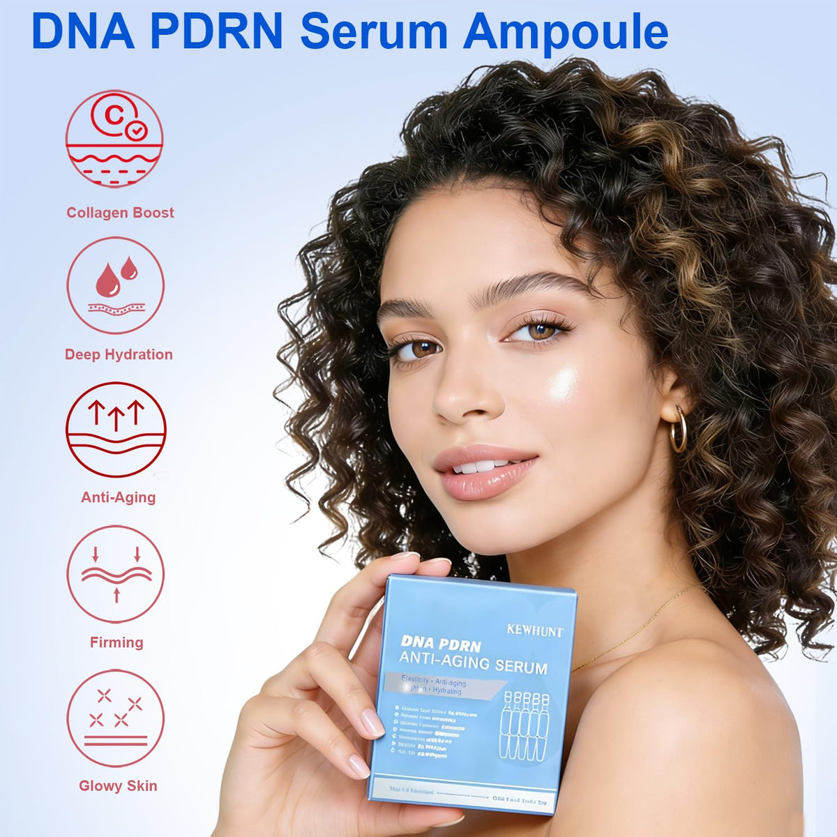 Kewhunt hyaluronic acid moisture matrix shows deep hydration and plumpness.