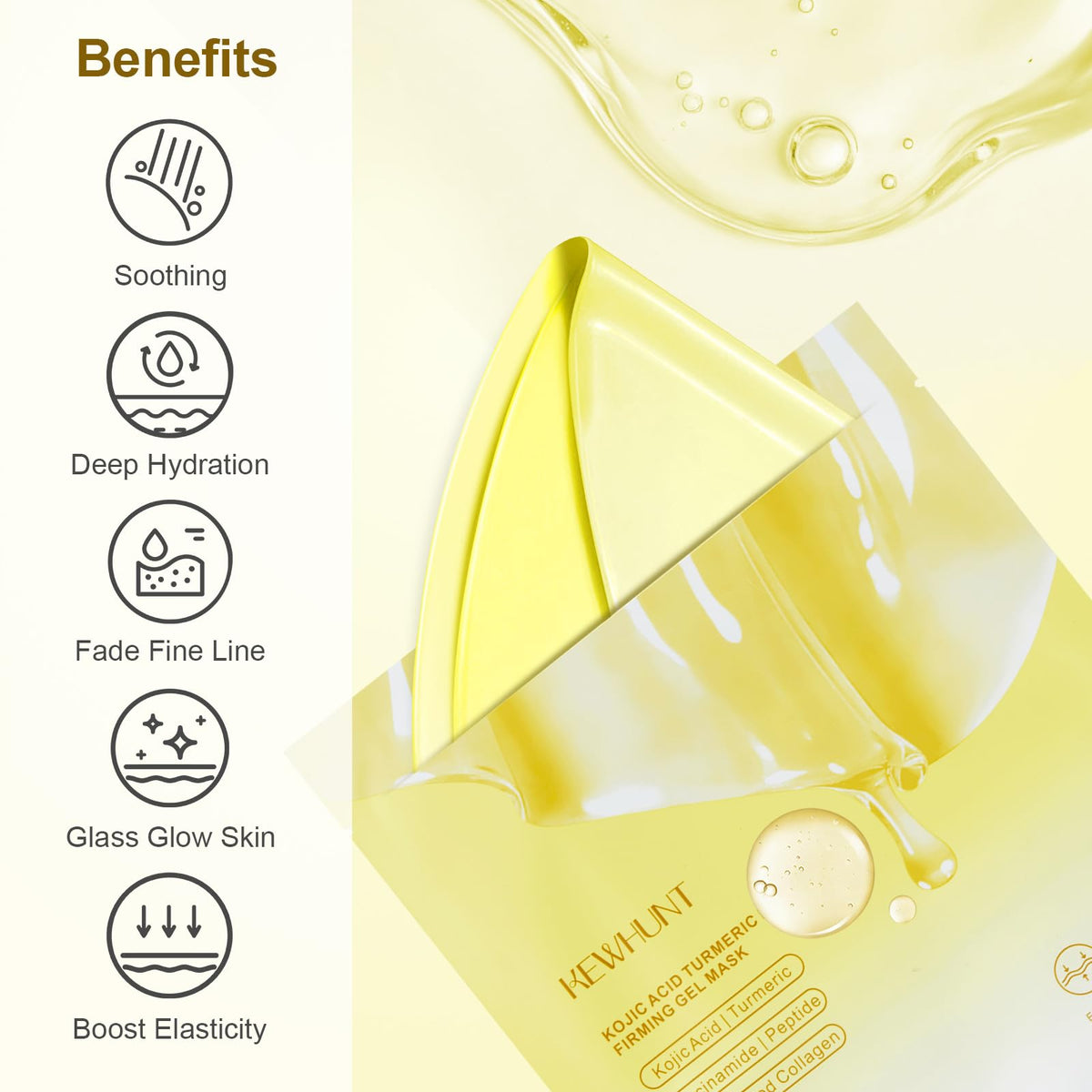 Kewhunt overnight mask applied on clean skin for glass-skin glow.
