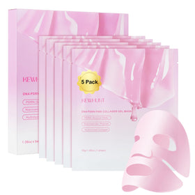 Kewhunt Salmon DNA PDRN collagen jelly mask jar showing color-change activation for absorption