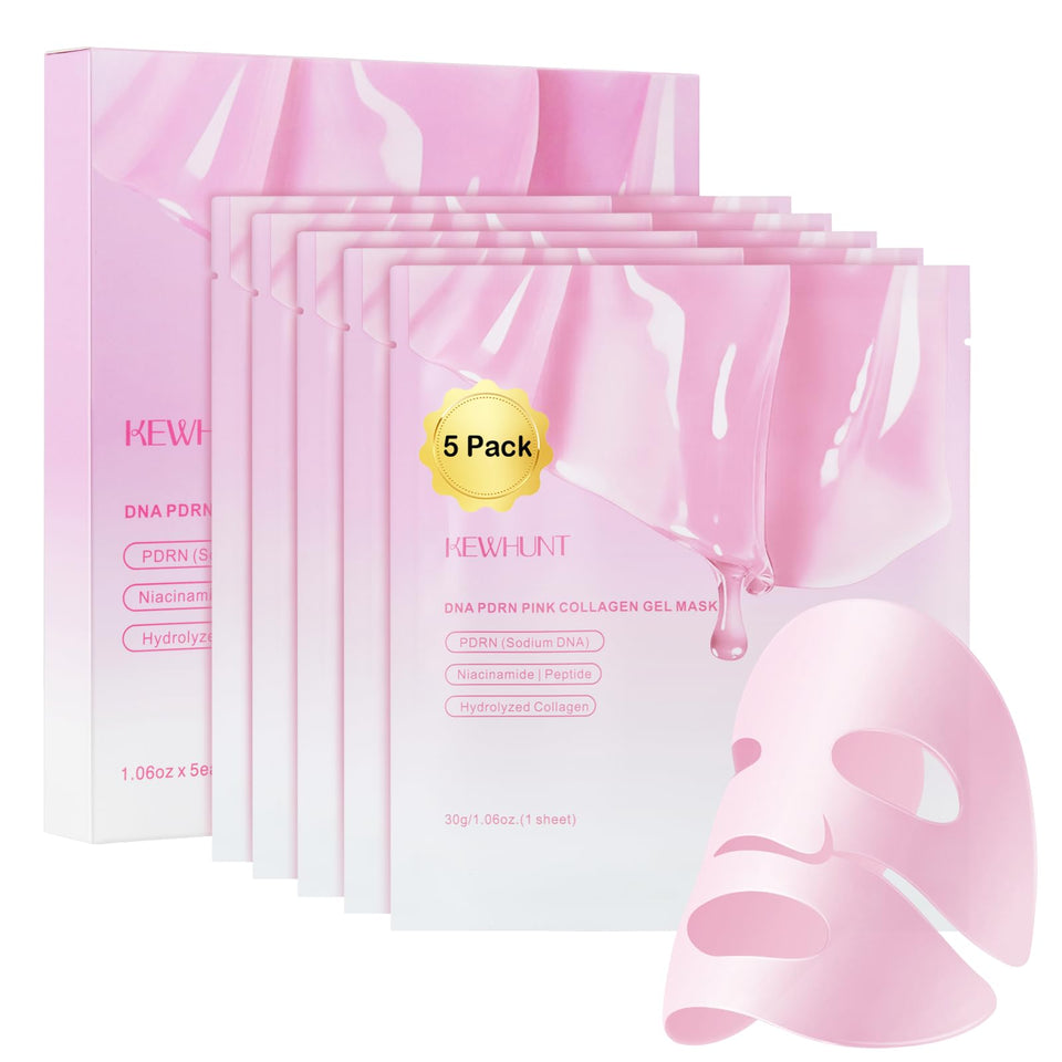 Kewhunt Salmon DNA PDRN collagen jelly mask jar showing color-change activation for absorption
