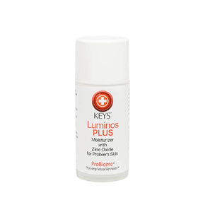 Keys Luminos PLUS zinc oxide sunscreen bottle for daily protection