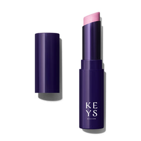 Keys Soulcare Moonstone Aura lip balm application showing silky hydration and light color for lips