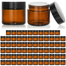 KeyWING 2oz amber jar with black lid for secure storage