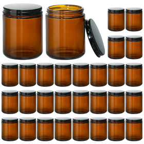 KEYWING 8 oz amber glass jar with lid, durable and UV-protected for long-lasting contents.