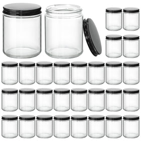 KEYWING 8oz candle jar with black lid for candle making and storage.