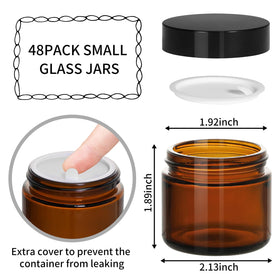 KEYWING amber glass jar 48-pack for organized cosmetic samples.