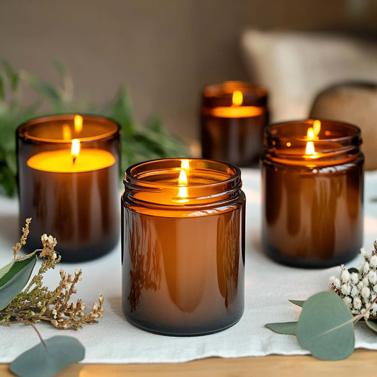 KEYWING amber jars pack reduces breakage risk with thick glass.