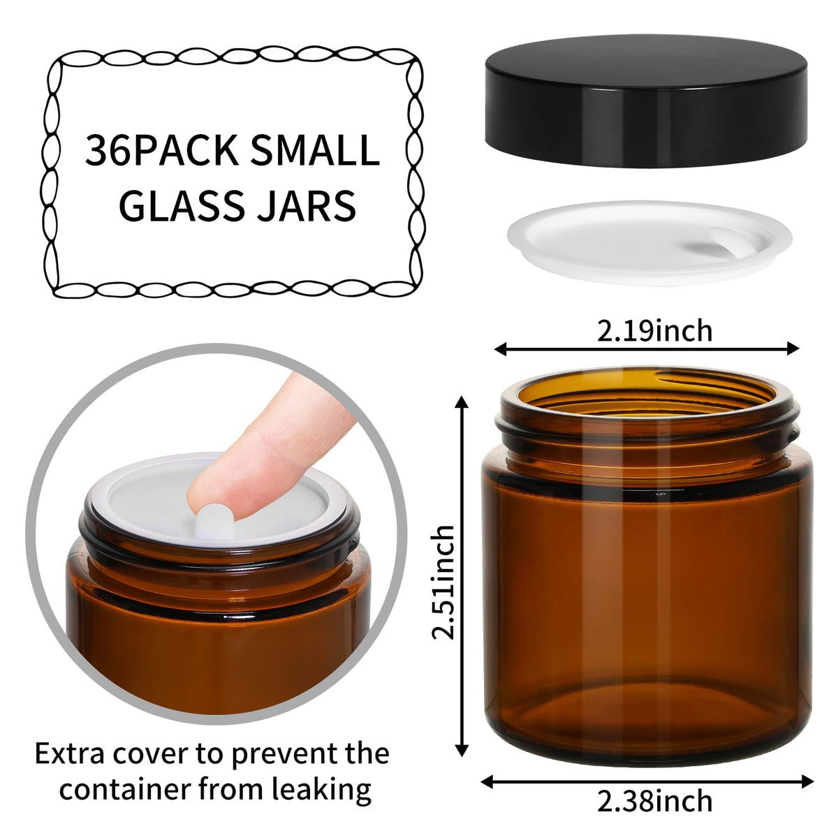 KEYWING amber jar inner liner detail to seal contents