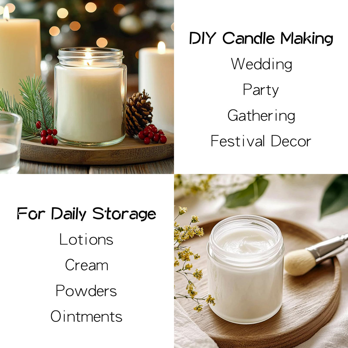 KEYWING candle-making jar with airtight lid ensures secure seal during cooling.