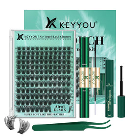 KEYYOU air touch lash clusters 144pcs for feather-light comfort all day.