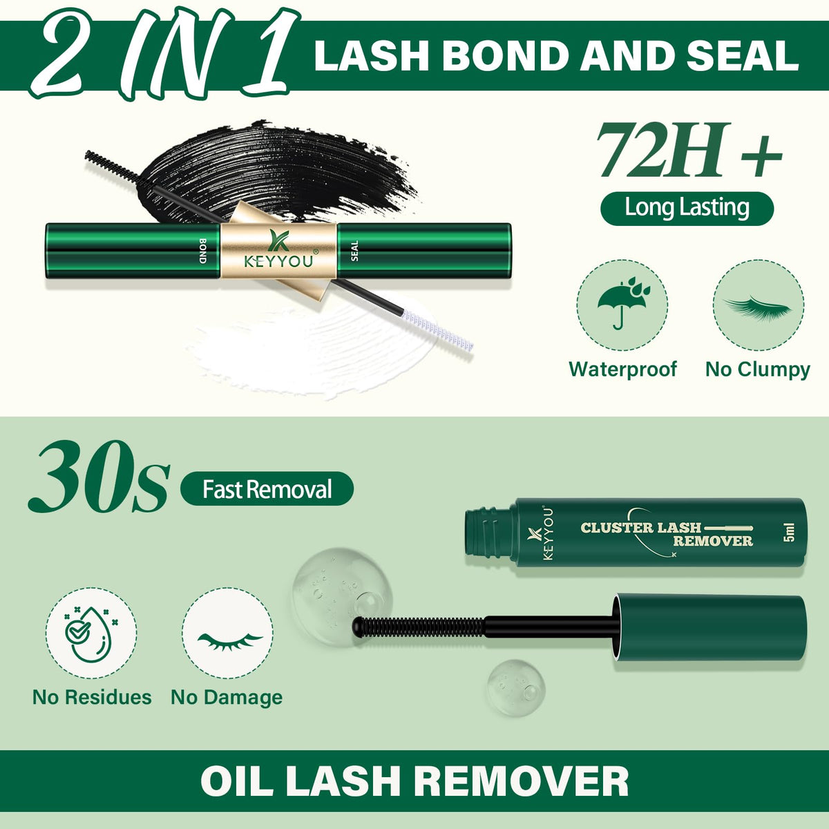 KEYYOU anti-stick tweezers help precise placement and clean, clump-free results.
