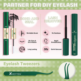 KEYYOU Applicator brush included for precise lash placement