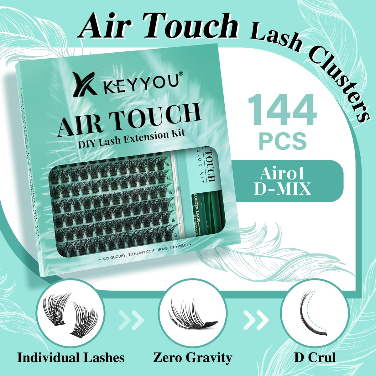 KEYYOU bond and seal 2in1 ensures secure, natural-looking adhesion.