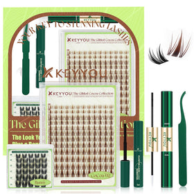 KEYYOU Brown Fairy Lash Clusters Box blends naturally for a seamless look
