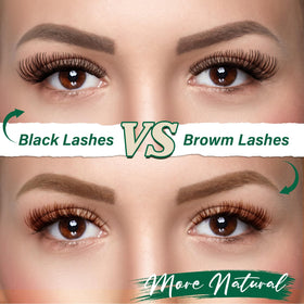 KEYYOU Brown Lash Clusters show 8–18mm lengths for custom eye looks.