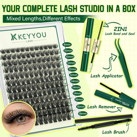 KEYYOU cluster lash remover tube enables gentle, fast cleanup.