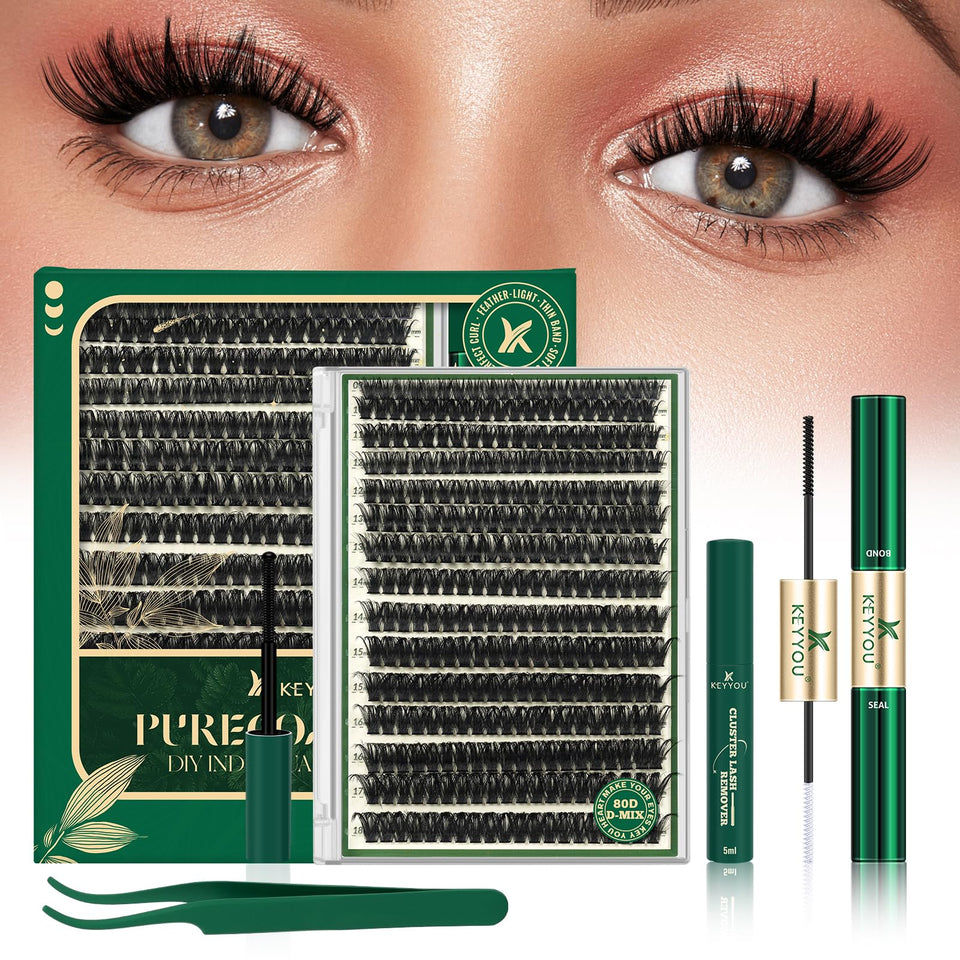 KEYYOU DIY lash extension kit 300pcs for at home styling and easy application